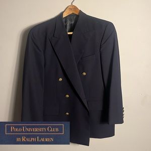 Polo University Club Blazer mens size 42S Navy Blue